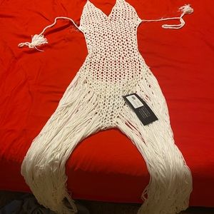 Crochet Fringe Coverup Dress